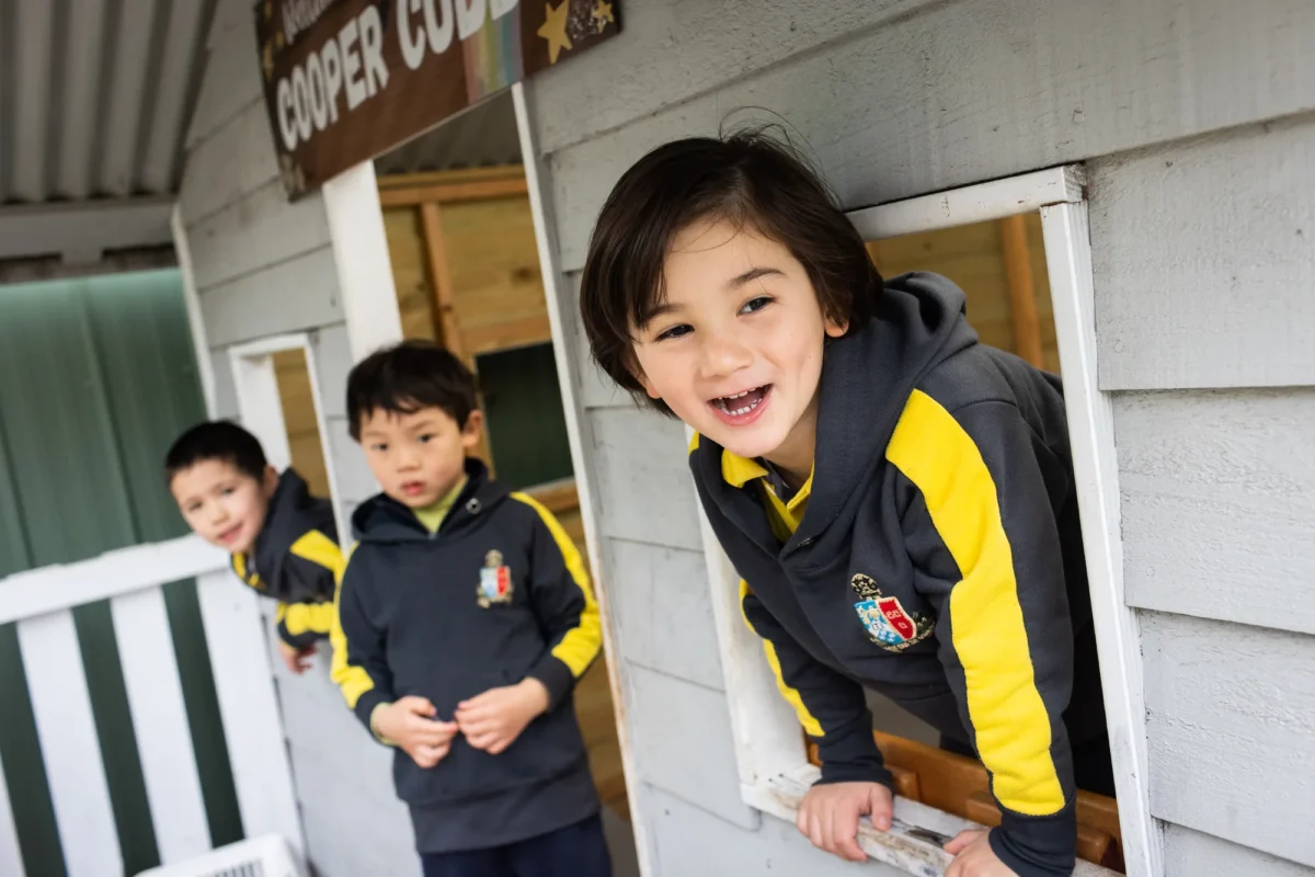 Three primary students